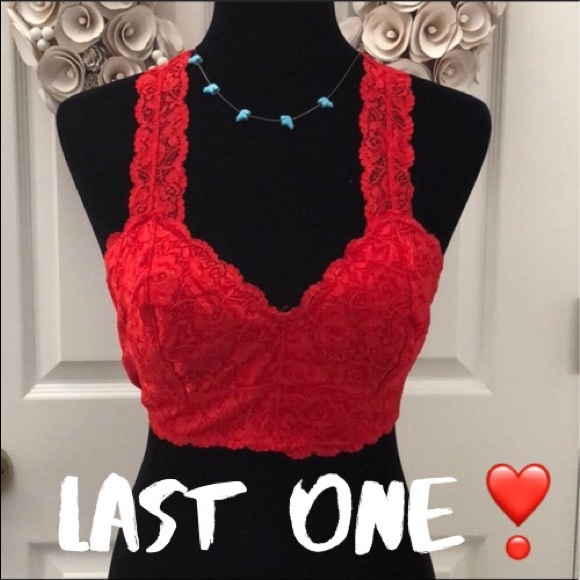 L&B Other - L&B Flower lace detail bralette lace back - Red